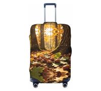 CNTDBU Brown Acorn Art L Stretchy Suitcase Cover-Elastic Luggage Protector for Travel, Scratch Resistant Fit Most Suitcases