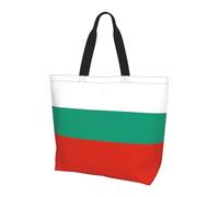 CNTDBU Bulgarian Flag Large Shoulder Tote Bag for Women-Lightweight Waterproof Shopping Bag, Reusable Grocery Tote with Inner Pocket for Work Travel