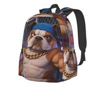 CNTDBU Bulldog Lightweight Casual Backpack for Adults-Large Capacity Travel Daypack with Padded Straps, Water Resistant Commuter Bag