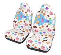 CNTDBU Candy Rain Car Seat Covers 2 Pack-Universal Fit Front Seat Protector for Cars SUV Truck, Elastic Bottom Breathable Auto Seat Covers