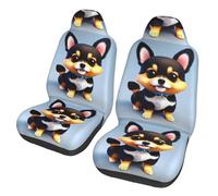 CNTDBU Card Love Fancy Puppy Car Seat Covers 2 Pack-Universal Fit Front Seat Protector for Cars SUV Truck, Elastic Bottom Breathable Auto Seat Covers