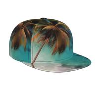 CNTDBU Caribbean Islands Flat Peak Snapback Baseball Cap for Men and Women Adjustable Breathable with Sweat Absorbing Band Black