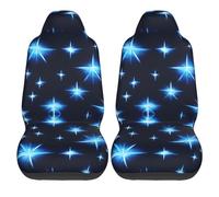 CNTDBU Cartoon Blue Star Car Seat Covers 2 Pack for Front Seats, Universal Stretch Seat Protectors for Car SUV Truck Van