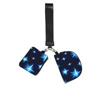 CNTDBU Cartoon Blue Star Wristlet Keychain Wallet For Women-Small Wrist Bag For Keys Cards, 2 Pack Zip Pouch For Running Gym Travel, Outdoor Sports