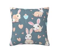 CNTDBU Cartoon cute bunny Double Sided Plush Cushion Cover-Soft Cozy Square Pillow Case with Hidden Zip, Decorative Throw Pillow Cover for Bed Sofa Car