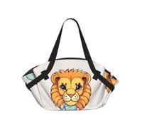CNTDBU Cartoon cute little lion 2-in-1 Picnic Blanket Bag-Foldable Waterproof Round Mat for Beach Park, Portable Camping Tote with Storage Pockets for Outdoor Adventures