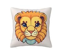 CNTDBU Cartoon cute little lion Double Sided Plush Cushion Cover-Soft Cozy Square Pillow Case with Hidden Zip, Decorative Throw Pillow Cover for Bed Sofa Car