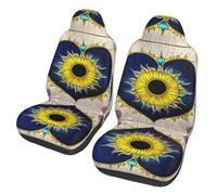 CNTDBU Cartoon heart sun Universal Car Seat Covers 2 Pack - 3D Foam Padding Polyester Protection for Sedan, SUV and Van Seats