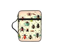 CNTDBU Cartoon Small Insects Bible Study Tote Bag With Handles -Water-Resistant Organiser For Church Travel, Pen Holder Tablet Pocket Journal Cover Case