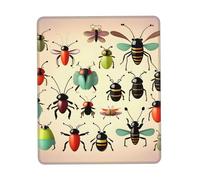 CNTDBU Cartoon small insects Rubber Base Mouse Mat with Stitched Edge-Non-Slip Desk Mat for Office Gaming, Smooth Cloth Surface Multiple Vertical