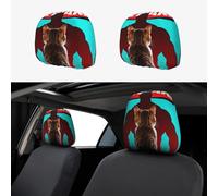 CNTDBU Cat Beware Muscle Car Headrest Cover 2 Pack-Stretchable Soft Seat Cushion Protector for Cars, Universal Fit Headrest Covers for Truck SUV