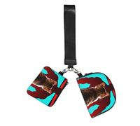 CNTDBU Cat Beware Muscle Wristlet Keychain Wallet For Women-Small Wrist Bag For Keys Cards, 2 Pack Zip Pouch For Running Gym Travel, Outdoor Sports