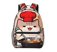 CNTDBU Cat Chef Cooking Lightweight Casual Backpack-Water Resistant Daypack for Adults, Comfortable Travel Bag with Padded Shoulder Straps