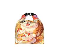 CNTDBU Cats eat Cake Roll Top Lunch Bag for Work-Insulated Cooler Tote with Adjustable Size, Leakproof Food Carrier for Daily Use