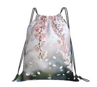 CNTDBU Cherry Blossom Branch Large Cinch Sack Bag-Waterproof Lightweight Rucksack For Gym Sports, Casual Drawstring Backpack For Travel Hiking