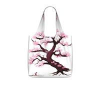 CNTDBU Cherry Blossoms Tree Packaway Shopping Tote-Lightweight Reusable Foldable Bag for Groceries, 25L Travel Rucksack with Drawstring for Work Gym