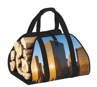 CNTDBU City Patten Firewood Carrier Bag-Heavy Duty Canvas Log Tote, Waterproof Wood Hauler with Padded Handles