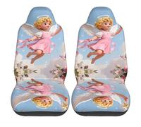CNTDBU Clever Angel Car Seat Covers 2 Pack-Universal Fit Front Seat Protector for Auto SUV Truck, Breathable Fabric with Elastic Bottom