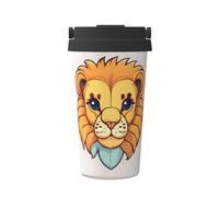 CNTDBU Coffee Stays Hot for Hours-Cartoon Cute Little Lion 500ml Insulated Travel Mug with Handle, Leak Proof Stainless Steel Thermal Cup