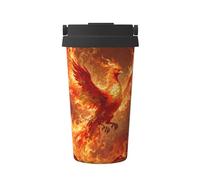 CNTDBU Coffee Stays Hot for Hours-Phoenix Rebirth 500ml Insulated Travel Mug with Handle, Leak Proof Stainless Steel Thermal Cup
