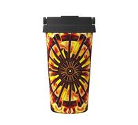 CNTDBU Coffee Stays Hot for Hours-Turning The Flame 500ml Insulated Travel Mug with Handle, Leak Proof Stainless Steel Thermal Cup