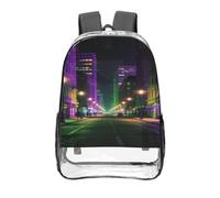 CNTDBU Color Channel Clear Backpack 16 Inch Heavy Duty-Stadium Approved Transparent PVC Bookbag, Reinforced Bottom Travel Daypack Unisex