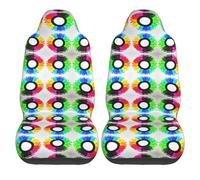 CNTDBU Colored Crayon Circles Car Seat Covers 2 Pack for Front Seats, Universal Stretch Seat Protectors for Car SUV Truck Van