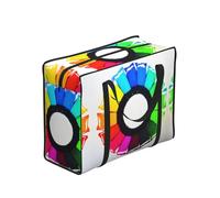 CNTDBU Colored Crayon Circles Heavy Duty Shopping Tote Bag-Waterproof Reusable Grocery Bag With Zip, Foldable Storage Bag For Travel Picnic