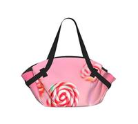 CNTDBU Colorful lollipop 2-in-1 Picnic Blanket Bag-Foldable Waterproof Round Mat for Beach Park, Portable Camping Tote with Storage Pockets for Outdoor Adventures