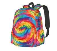 CNTDBU Colorful vortex Lightweight Casual Backpack for Adults-Large Capacity Travel Daypack with Padded Straps, Water Resistant Commuter Bag