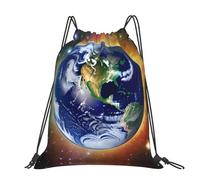 CNTDBU Cosmic Earth Large Cinch Sack Bag-Waterproof Lightweight Rucksack For Gym Sports, Casual Drawstring Backpack For Travel Hiking