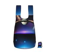 CNTDBU Cosmic Saturn Foldable Backpack 16l-Lightweight Packable Daypack For Travel, Waterproof Hiking Rucksack With Zip For Men Women