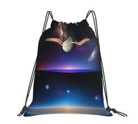 CNTDBU Cosmic Saturn Large Cinch Sack Bag-Waterproof Lightweight Rucksack For Gym Sports, Casual Drawstring Backpack For Travel Hiking
