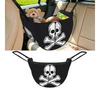 CNTDBU Cross Bone Flat Car Seat Organizer-Backseat Storage Bag for Travel