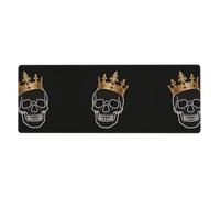 CNTDBU Crown Skull Flat Extra Large Desk Mat 11.8x31.5-Non Slip Gaming Mouse Pad with Stitched Edge, Waterproof Keyboard Pad for Office