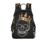 CNTDBU Crown Skull Flat Lightweight Casual Rucksack-Large Capacity Daypack
