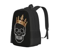 CNTDBU Crown Skull Flat Lightweight Casual Rucksack-Large Capacity Daypack