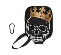 CNTDBU Crown Skull Flat Pickleball Paddle Cover-Neoprene Paddle Case with Mesh Pocket, Carabiner for Gym Bag