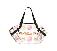 CNTDBU Cute animals 2-in-1 Picnic Blanket Bag-Foldable Waterproof Round Mat for Beach Park, Portable Camping Tote with Storage Pockets for Outdoor Adventures