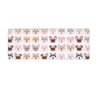 CNTDBU Cute dog head Extra Large Desk Mat 11.8x31.5-Non Slip Gaming Mouse Pad with Stitched Edge, Waterproof Keyboard Pad for Office
