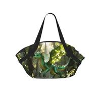 CNTDBU Cute dragon pattern 2-in-1 Picnic Blanket Bag-Foldable Waterproof Round Mat for Beach Park, Portable Camping Tote with Storage Pockets for Outdoor Adventures