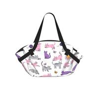 CNTDBU Cute kitten 2-in-1 Picnic Blanket Bag-Foldable Waterproof Round Mat for Beach Park, Portable Camping Tote with Storage Pockets for Outdoor Adventures