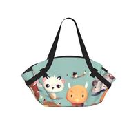 CNTDBU Cute little animals 2-in-1 Picnic Blanket Bag-Foldable Waterproof Round Mat for Beach Park, Portable Camping Tote with Storage Pockets for Outdoor Adventures