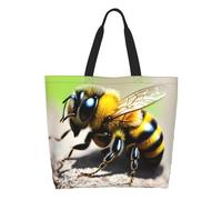 CNTDBU Cute little bee Large Capacity Shoulder Tote Bag for Women â€“ Water-Resistant Polyester Shopper for Shopping Work Daily Use