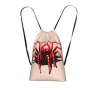 CNTDBU Cute little red spider Foldable Drawstring Rucksack-Lightweight Packable Reusable Shopping Bag for Travel, Compact Pocket Sling Backpack for Camping Gym