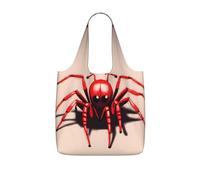 CNTDBU Cute little red spider Packaway Shopping Tote-Lightweight Reusable Foldable Bag for Groceries, 25L Travel Rucksack with Drawstring for Work Gym