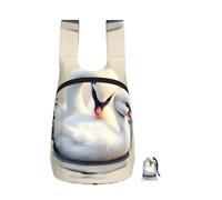 CNTDBU Cute Little Swan Foldable Backpack 16l-Lightweight Packable Daypack For Travel, Waterproof Hiking Rucksack With Zip For Men Women
