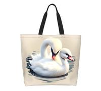 CNTDBU Cute little swan Large Capacity Shoulder Tote Bag for Women â€“ Water-Resistant Polyester Shopper for Shopping Work Daily Use