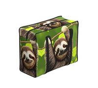 CNTDBU Cute Sloth Heavy Duty Shopping Tote Bag-Waterproof Reusable Grocery Bag With Zip, Foldable Storage Bag For Travel Picnic