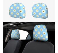 CNTDBU Daisy Bee Seamless Car Headrest Cover 2 Pack-Stretchable Soft Seat Cushion Protector for Cars, Universal Fit Headrest Covers for Truck SUV